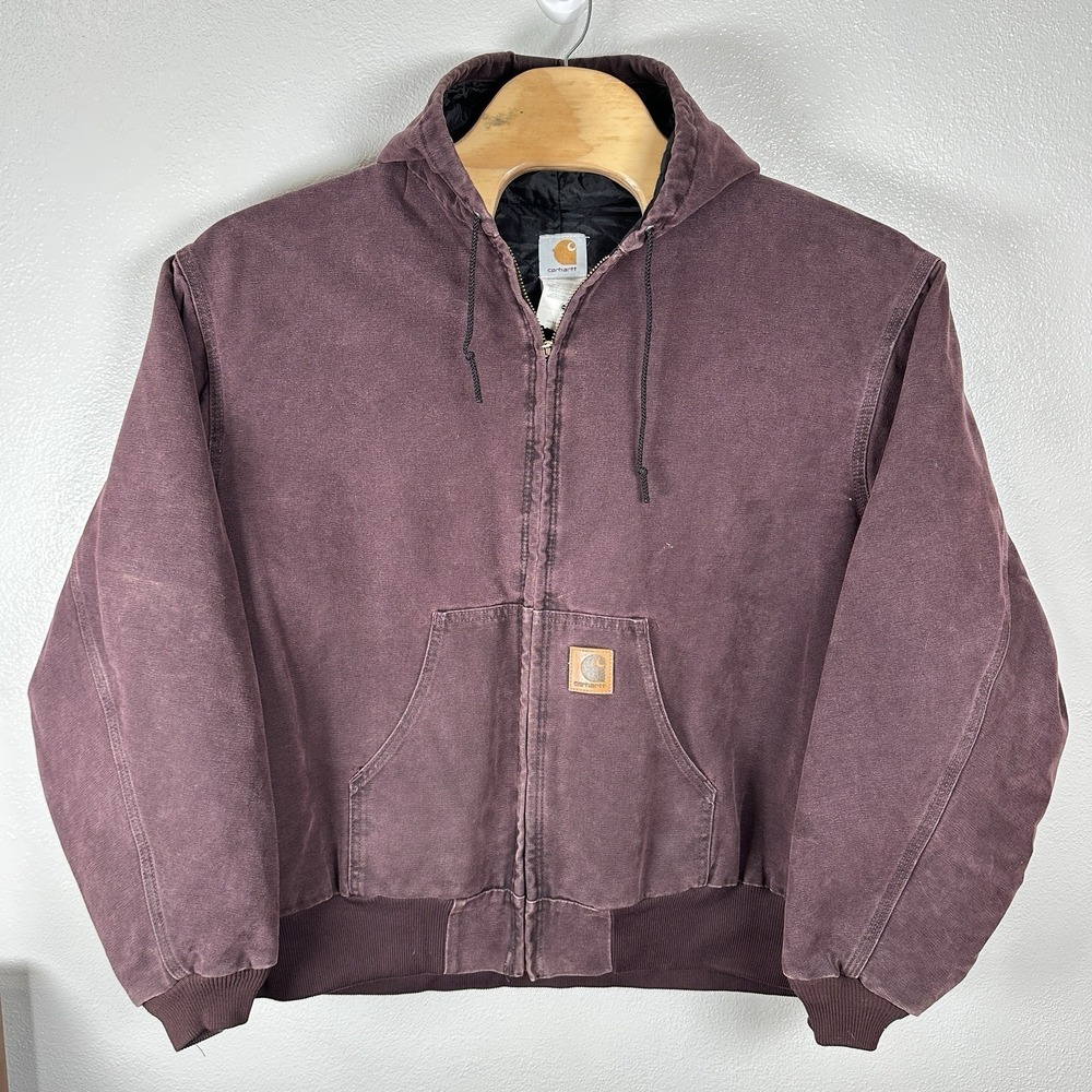 Vintage 90s Carhartt J06BRG Burgundy Size 4XL Plum‎ Purple Wine Workwear Jacket